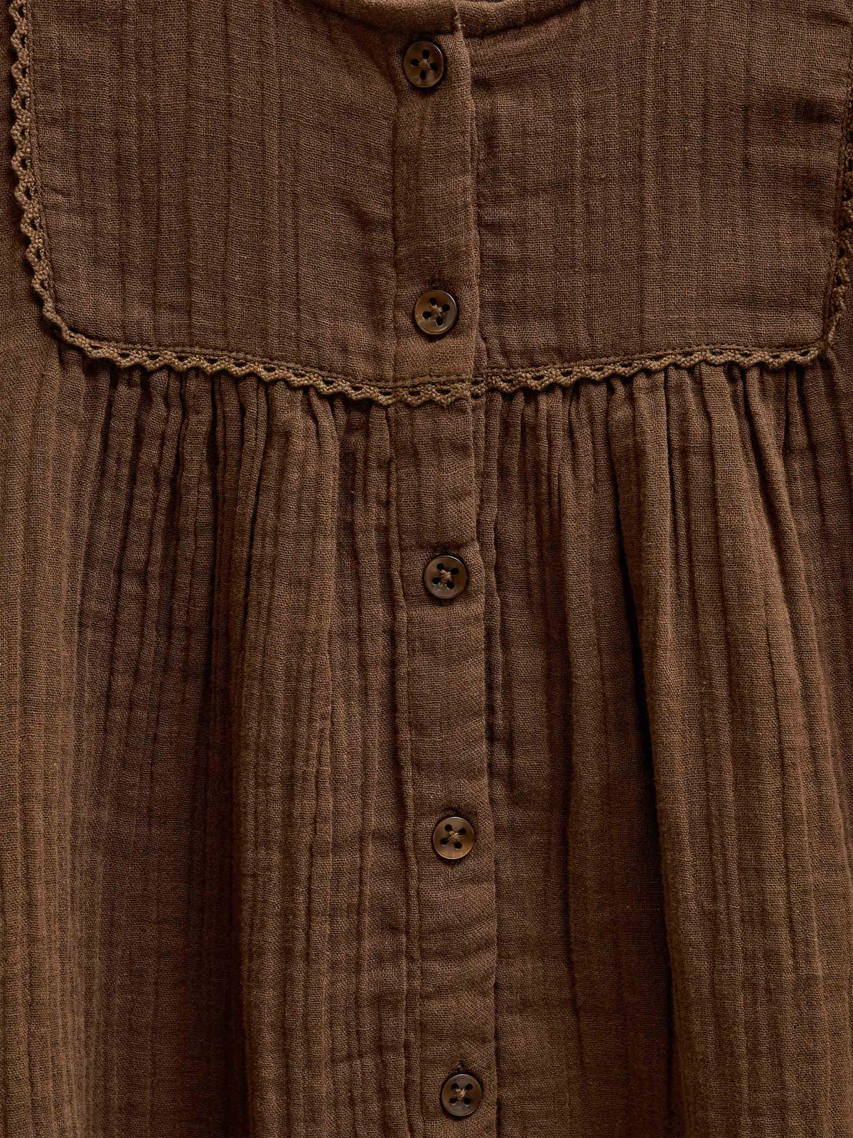 Double Gauze Cotton Blouse - Kids - Brown | 101463 Celina