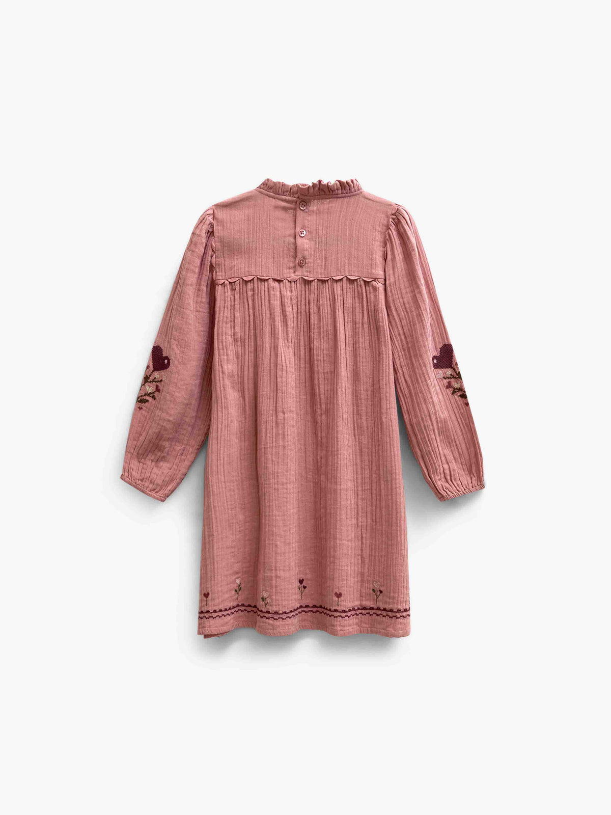 Cross-Stitch Double Gauze Dress - Tween - Dusty Rose | 101466 Laureen