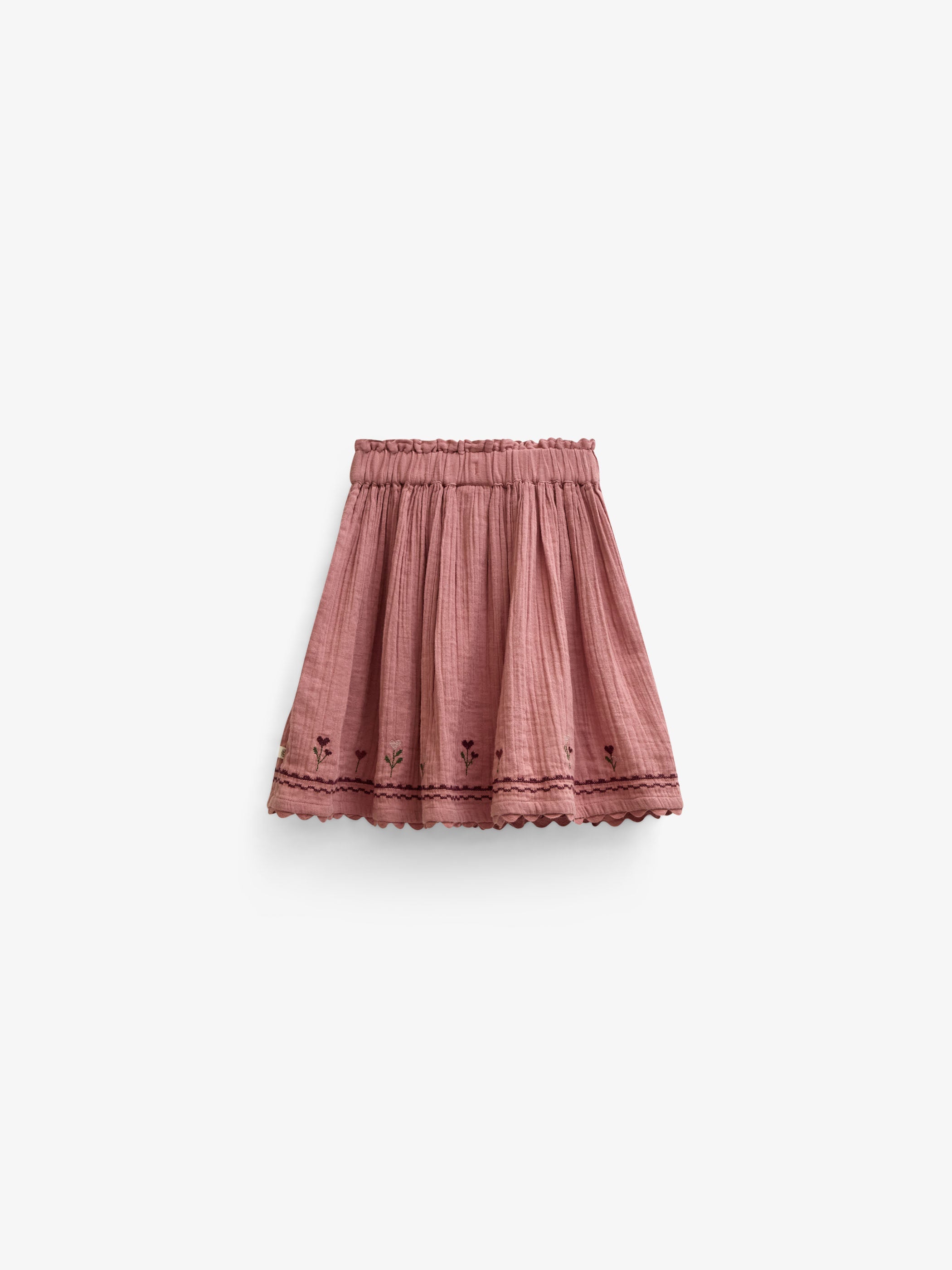 Cross-Stitch Double Gauze Skirt - Tween - Dusty Rose | 101470 Laureen