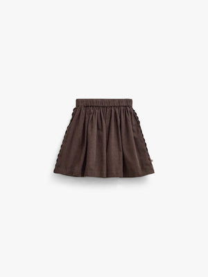 Ric Rac Corduroy Skirt - Tween - Dark Brown | 101478 Sille