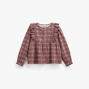 Checked Cotton Frill Blouse - Tween - Rose | 101494 Penny