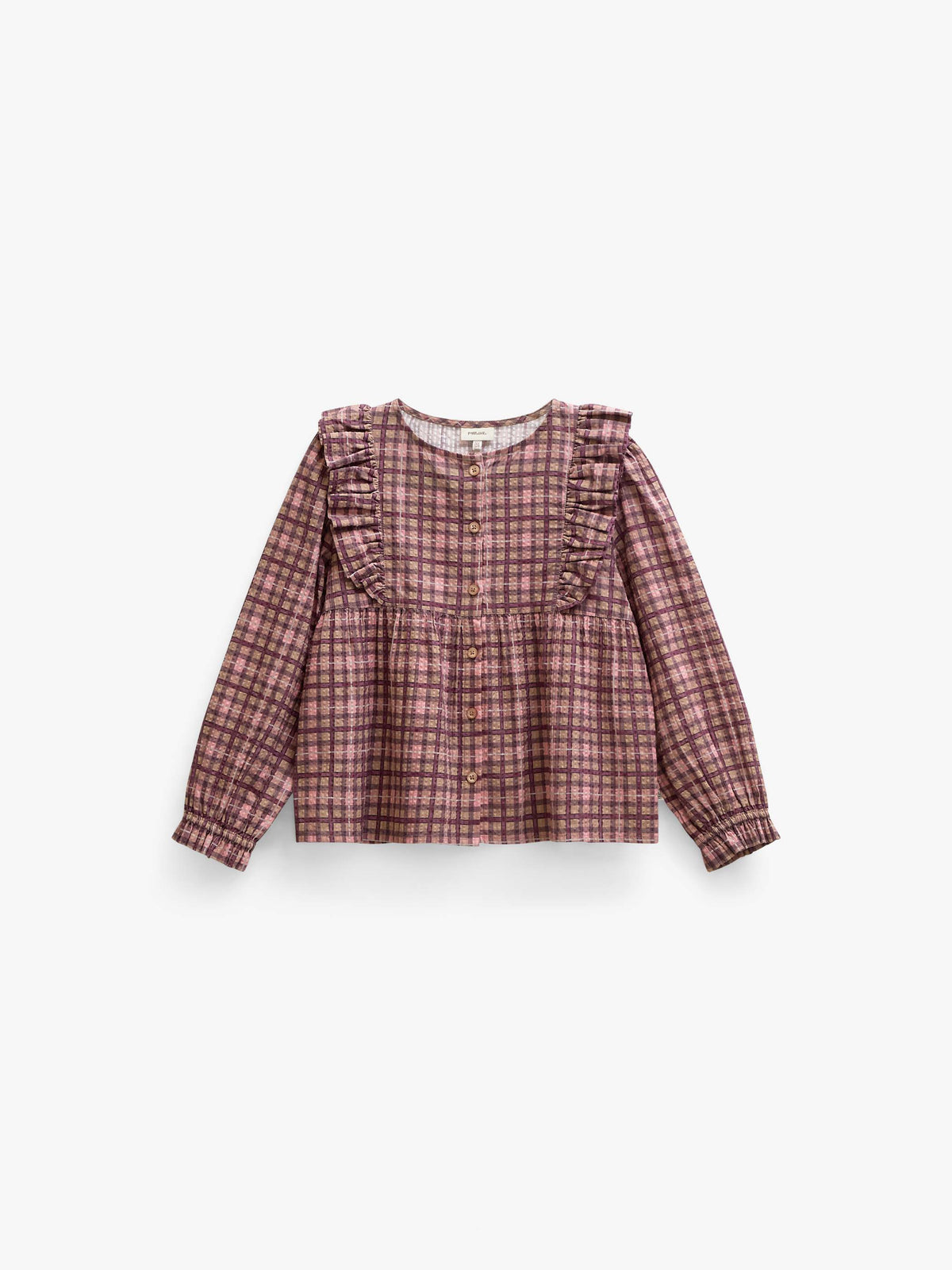 Checked Cotton Frill Blouse - Tween - Rose | 101494 Penny