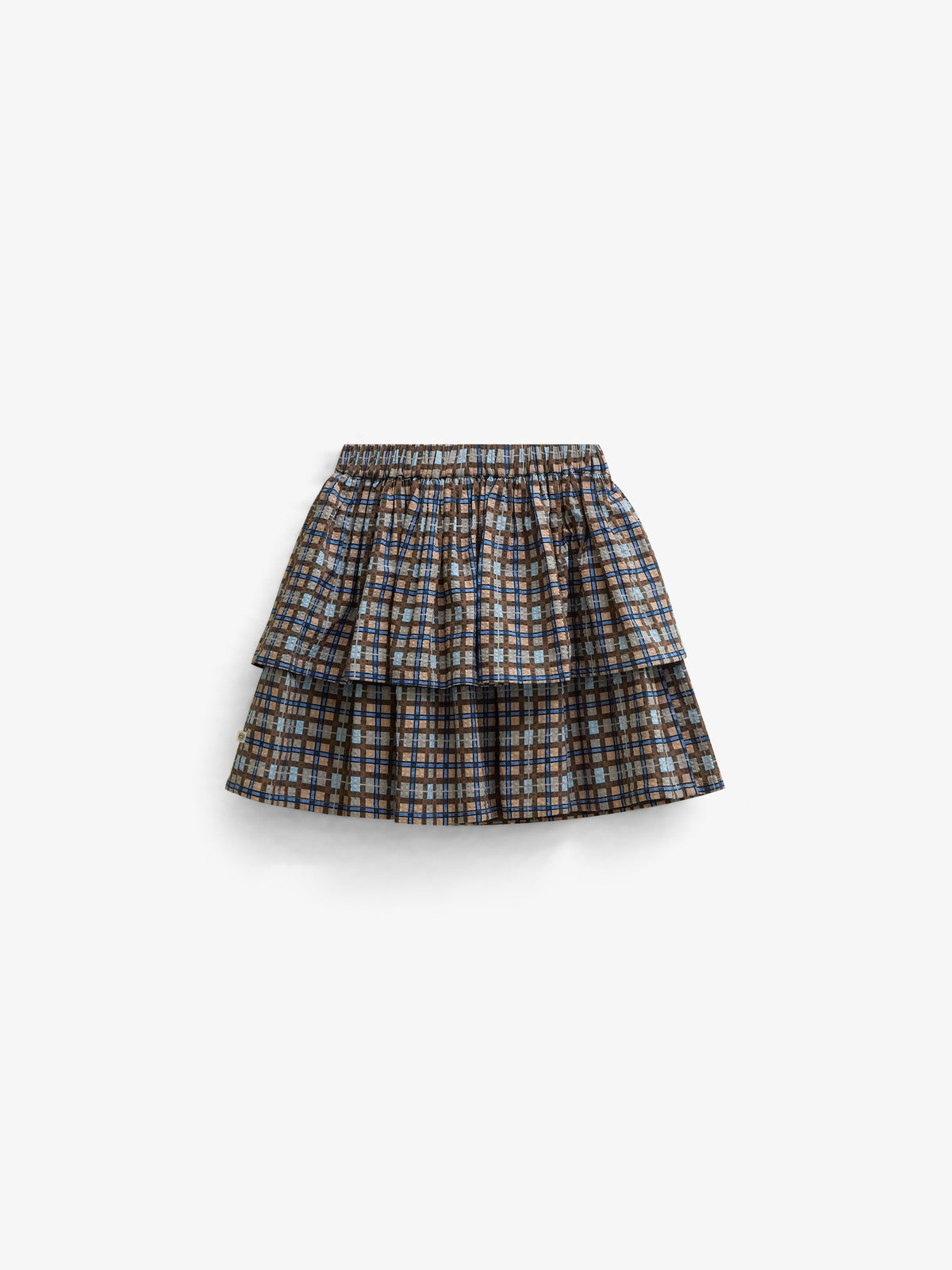 Checked Cotton Skirt - Kids - Blue | 101499 Penny