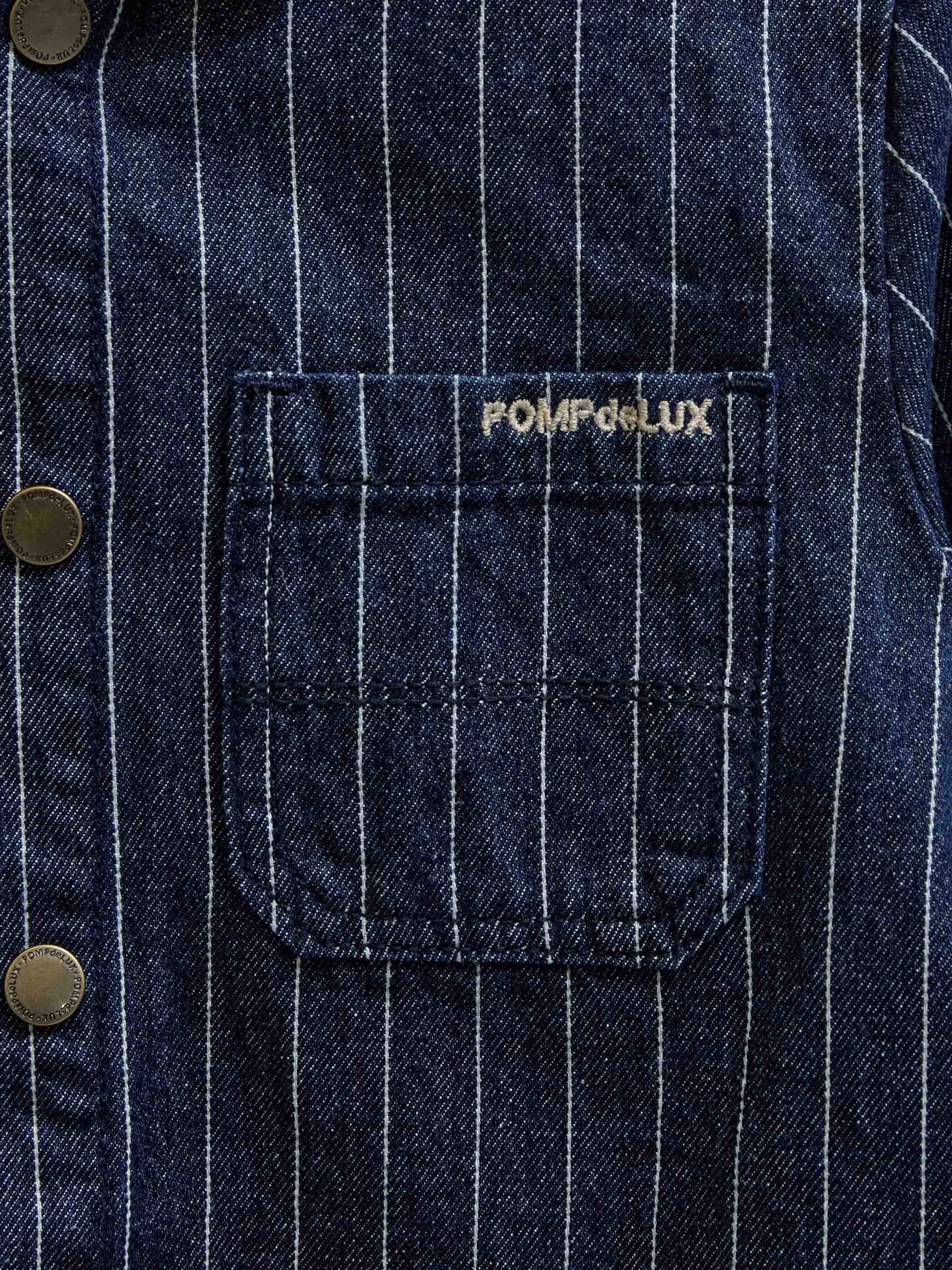 Pinstripe Denim Overshirt - Tween - Dark Blue | 101515 Austin