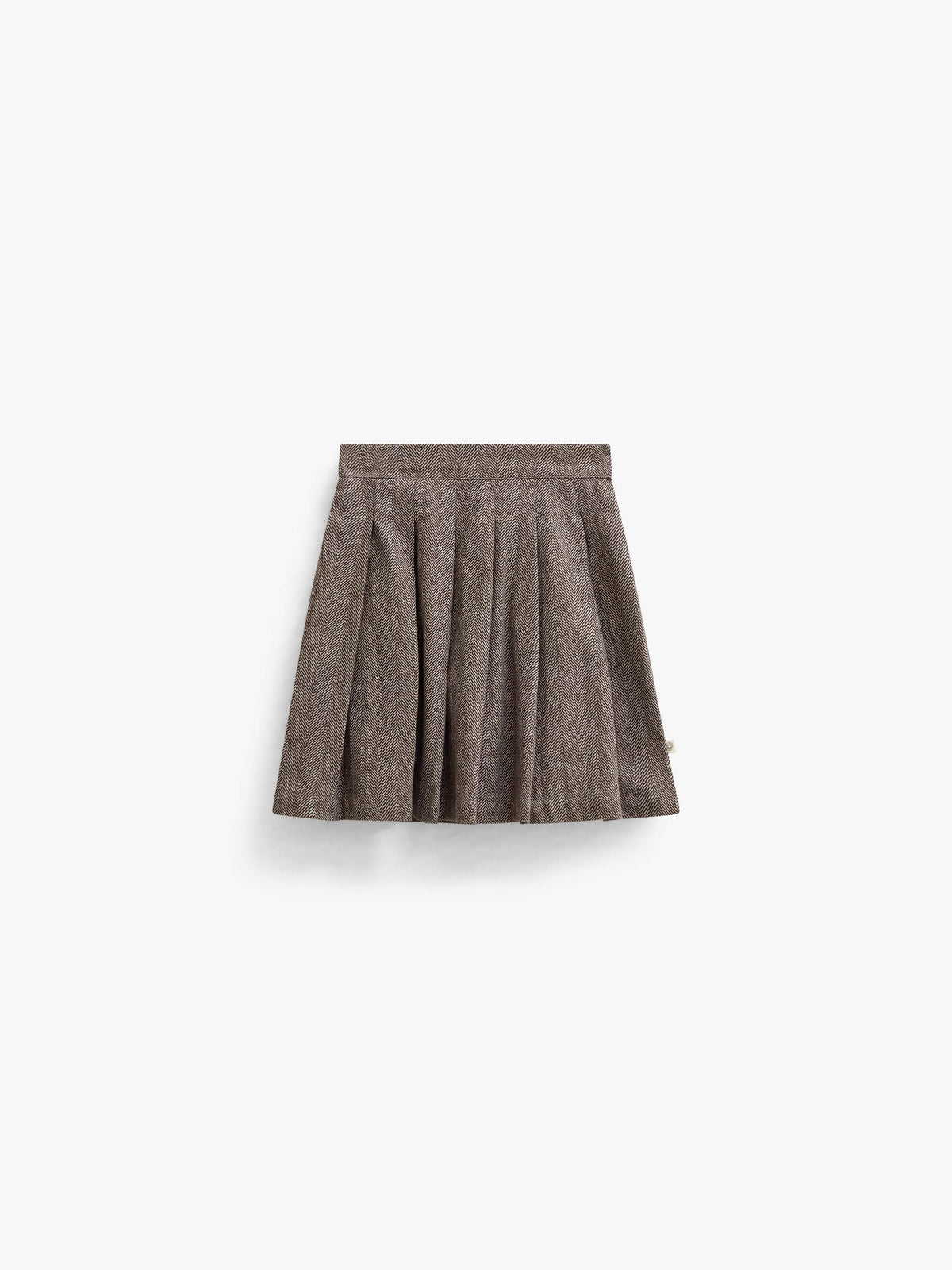 Cotton Herringbone Skirt - Kids - Dark Brown | 101520 Susse
