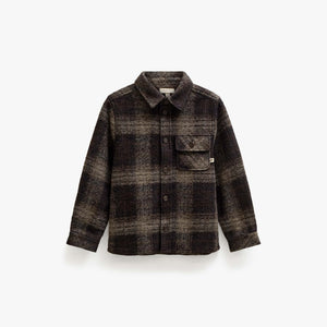 Plaid Wool-Blend Overshirt - Tween - Brown Check | 101526 Daxton