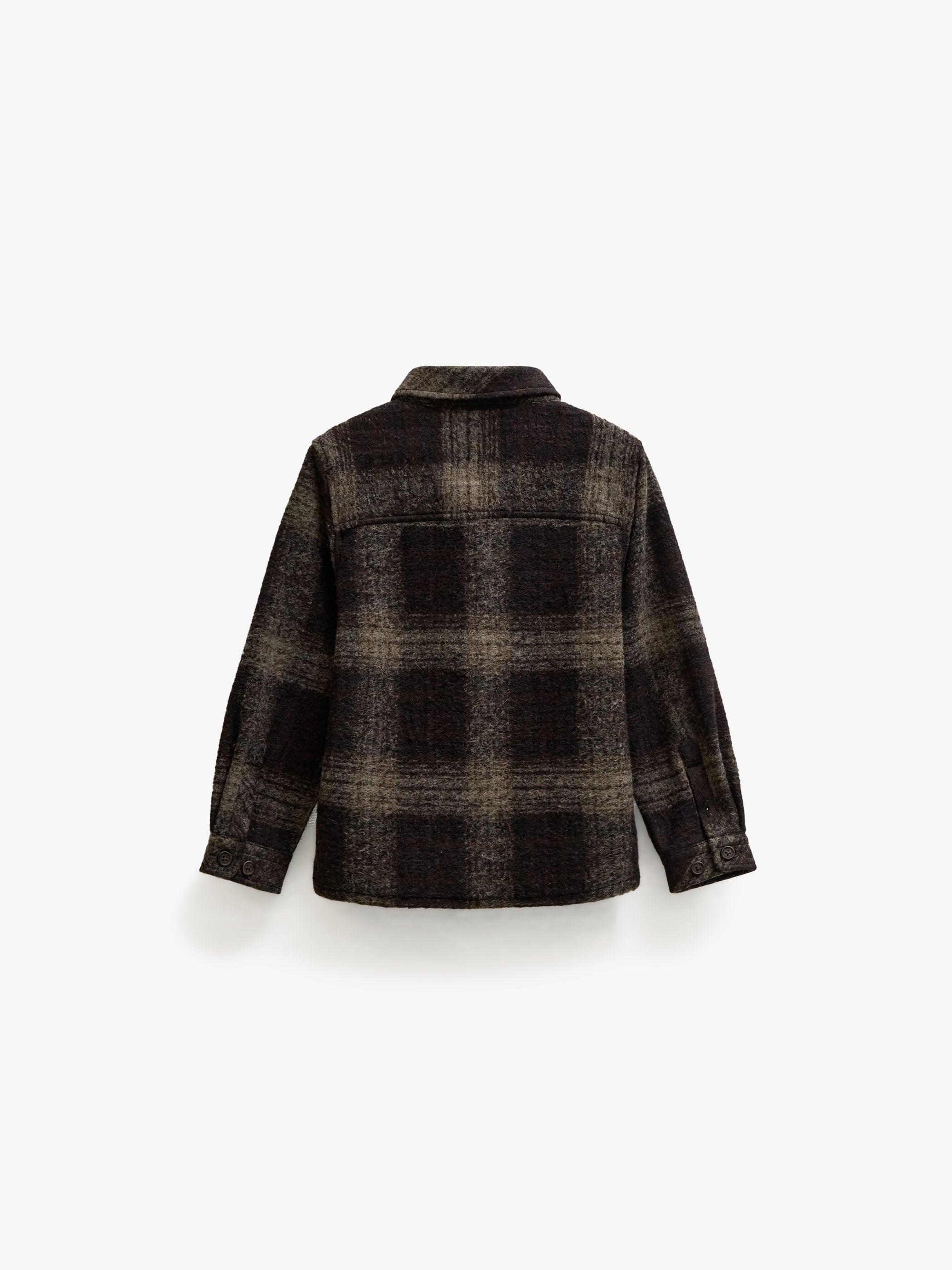 Plaid Wool-Blend Overshirt - Kids - Brown Check | 101525 Daxton