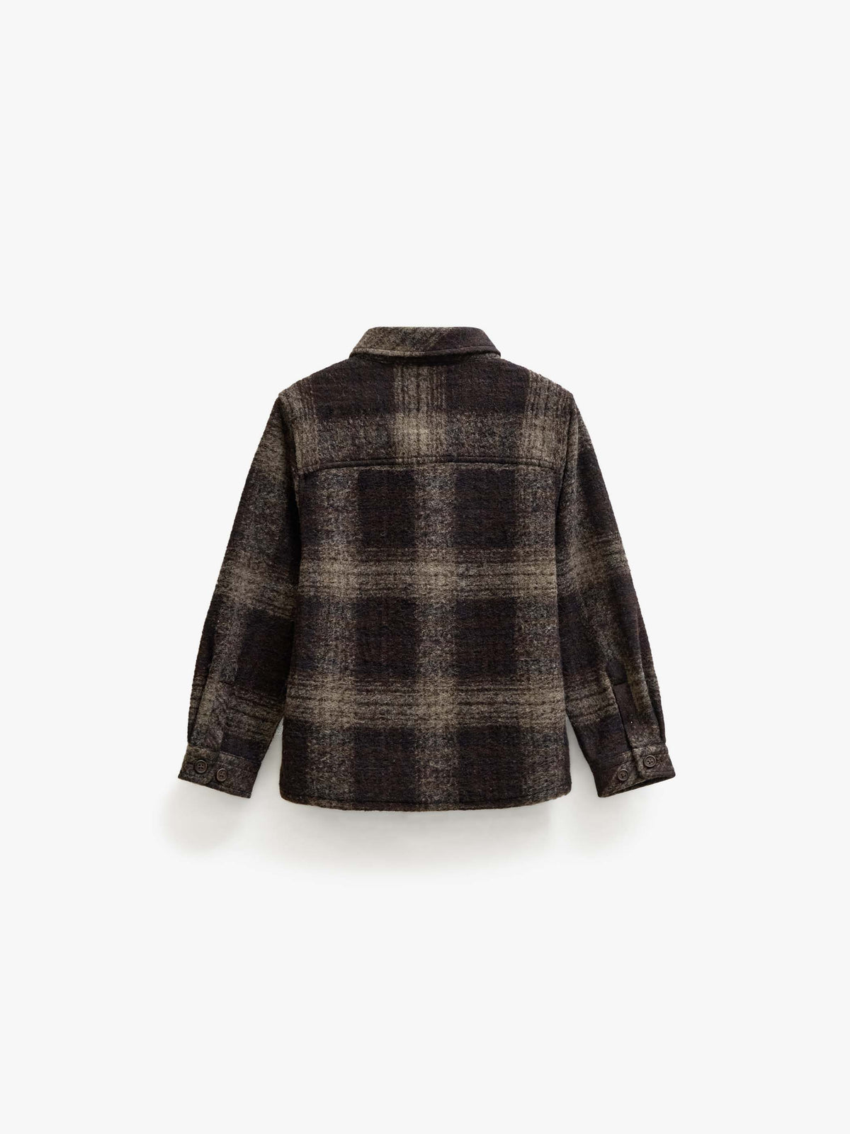 Plaid Wool-Blend Overshirt - Kids - Brown Check | 101525 Daxton