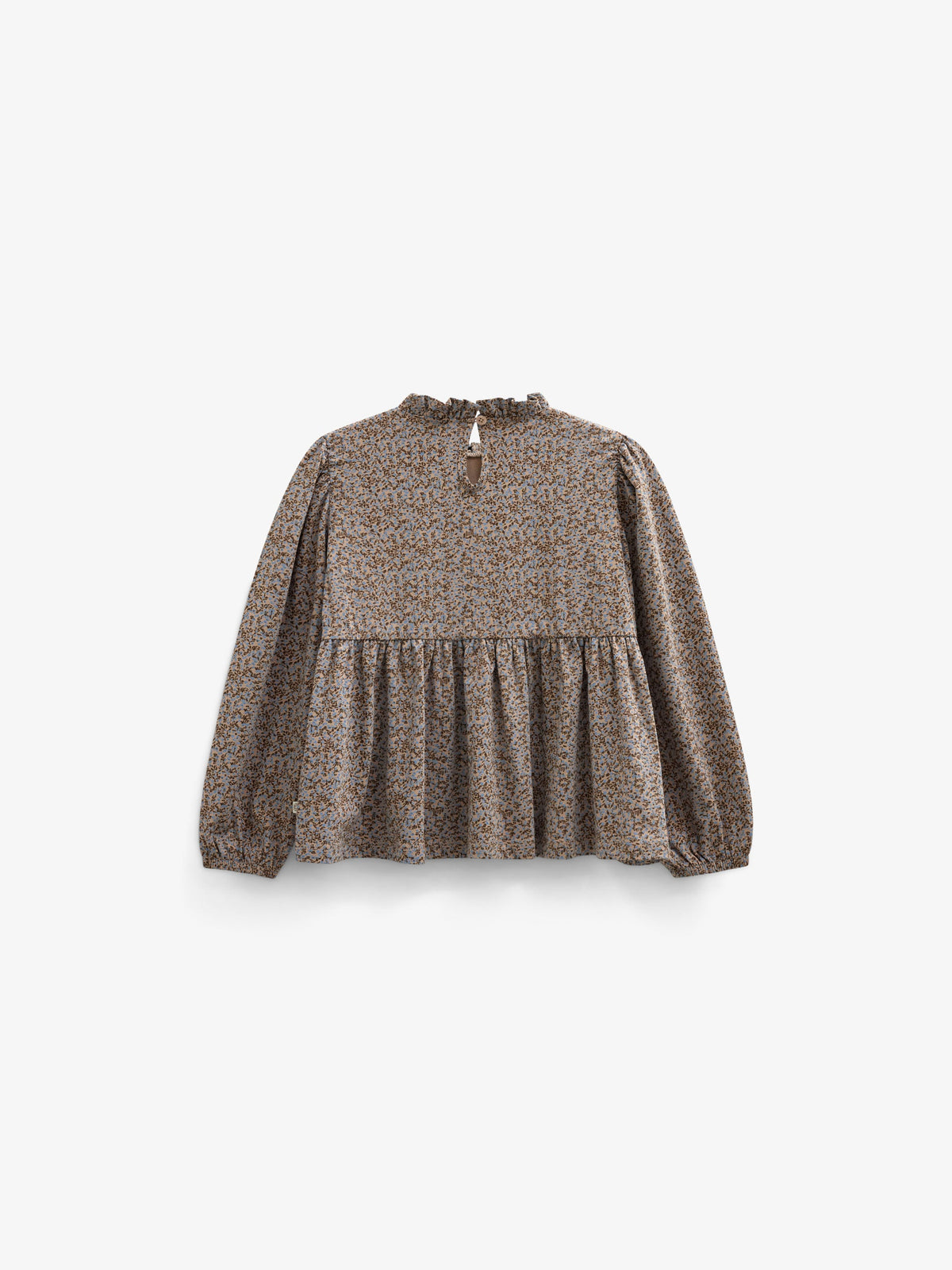 Printed Peplum Jersey Blouse - Kids - Blue/Brown | 101541 Heidi