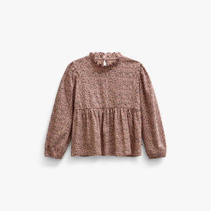 Printed Peplum Jersey Blouse - Tween - Rose/Bordeaux | 101544 Heidi