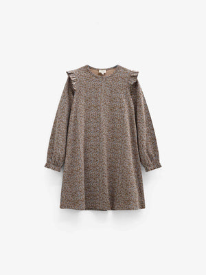 Printed Jersey Dress - Tween - Blue/Brown | 101554 Heidi