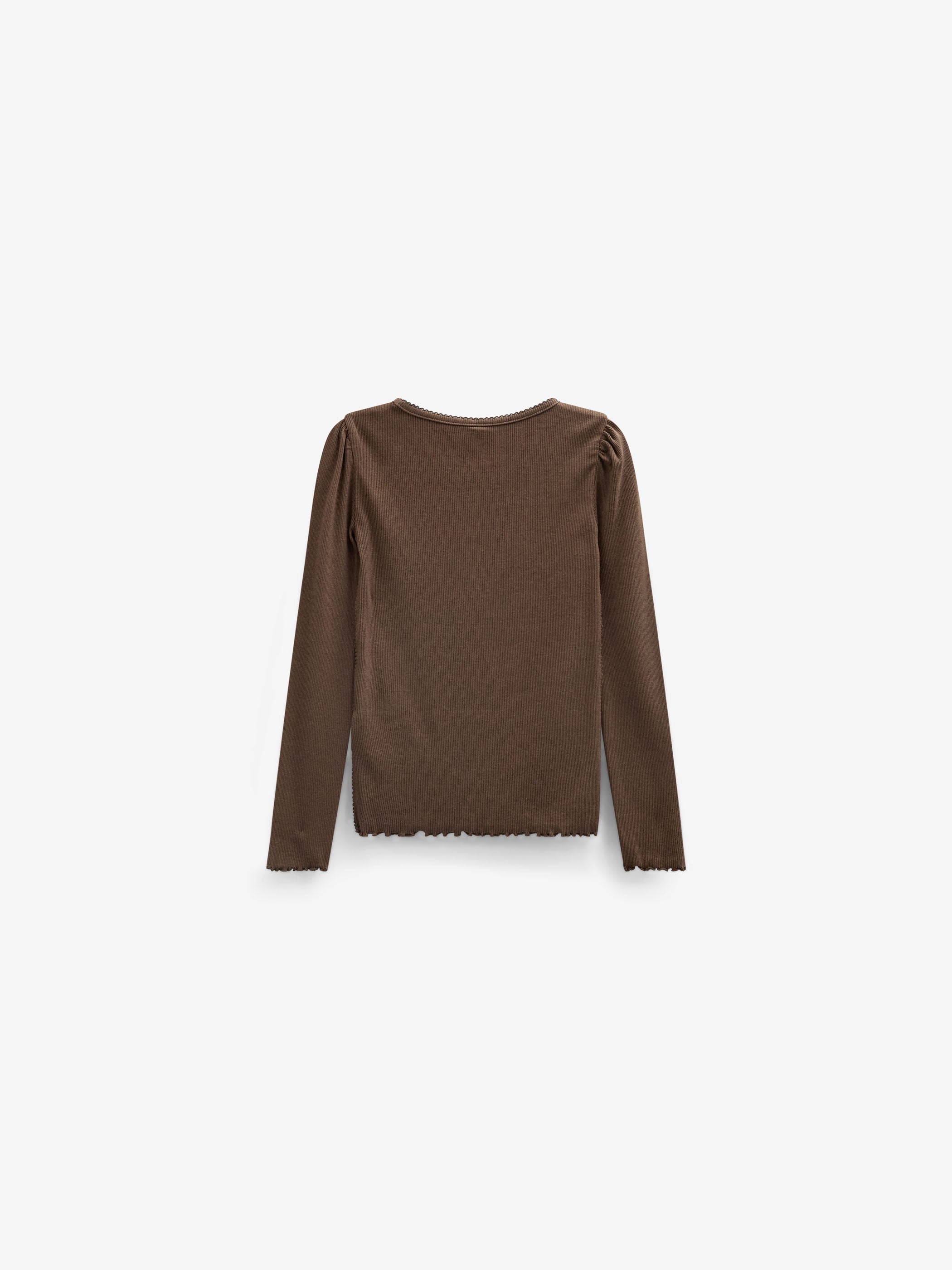 Ribbed Modal-Blend Long-Sleeve T-Shirt - Kids - Brown | 101557 Lottie