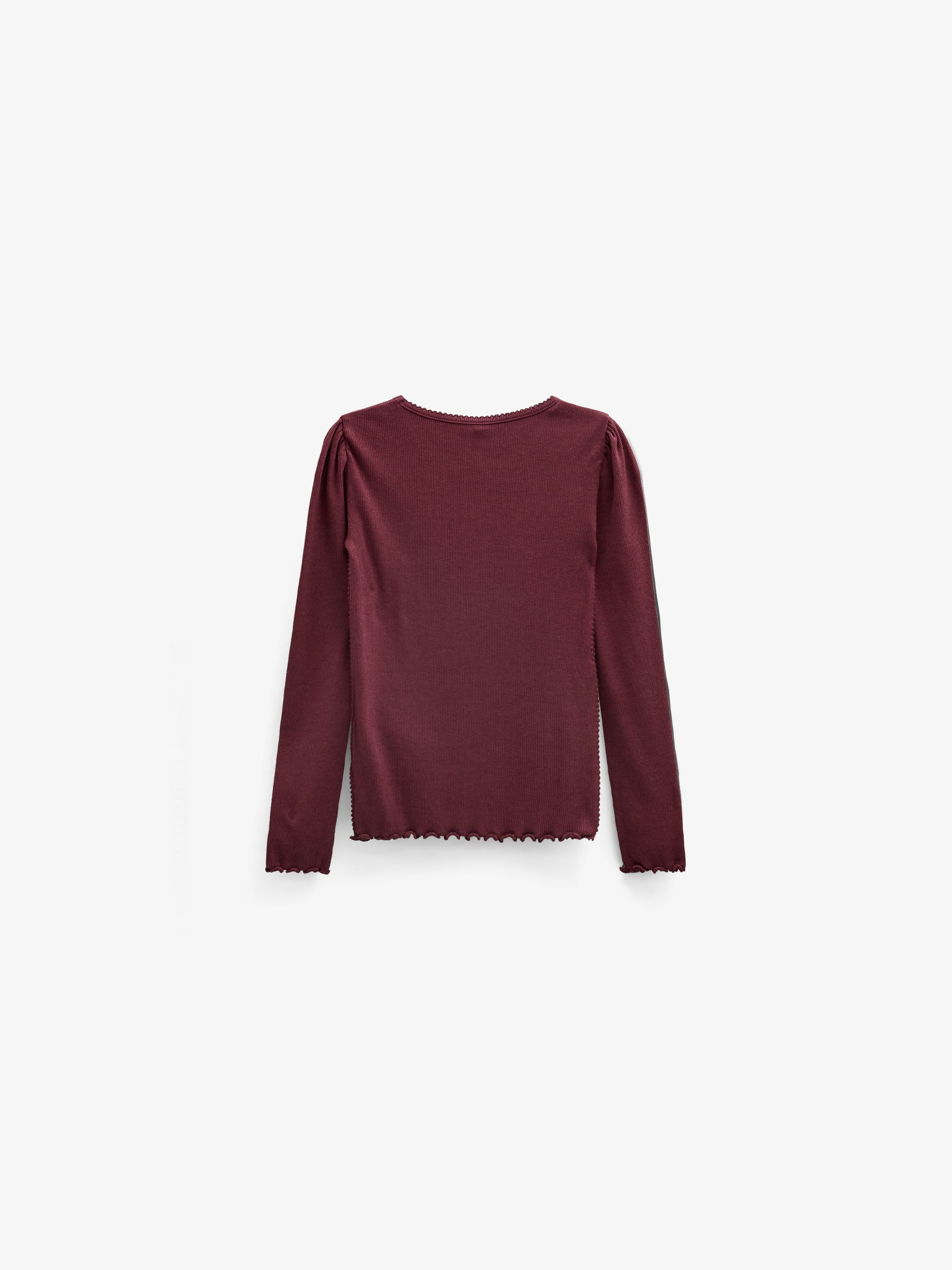 Ribbed Modal-Blend Long-Sleeve T-Shirt - Tween - Bordeaux | 101562 Lottie