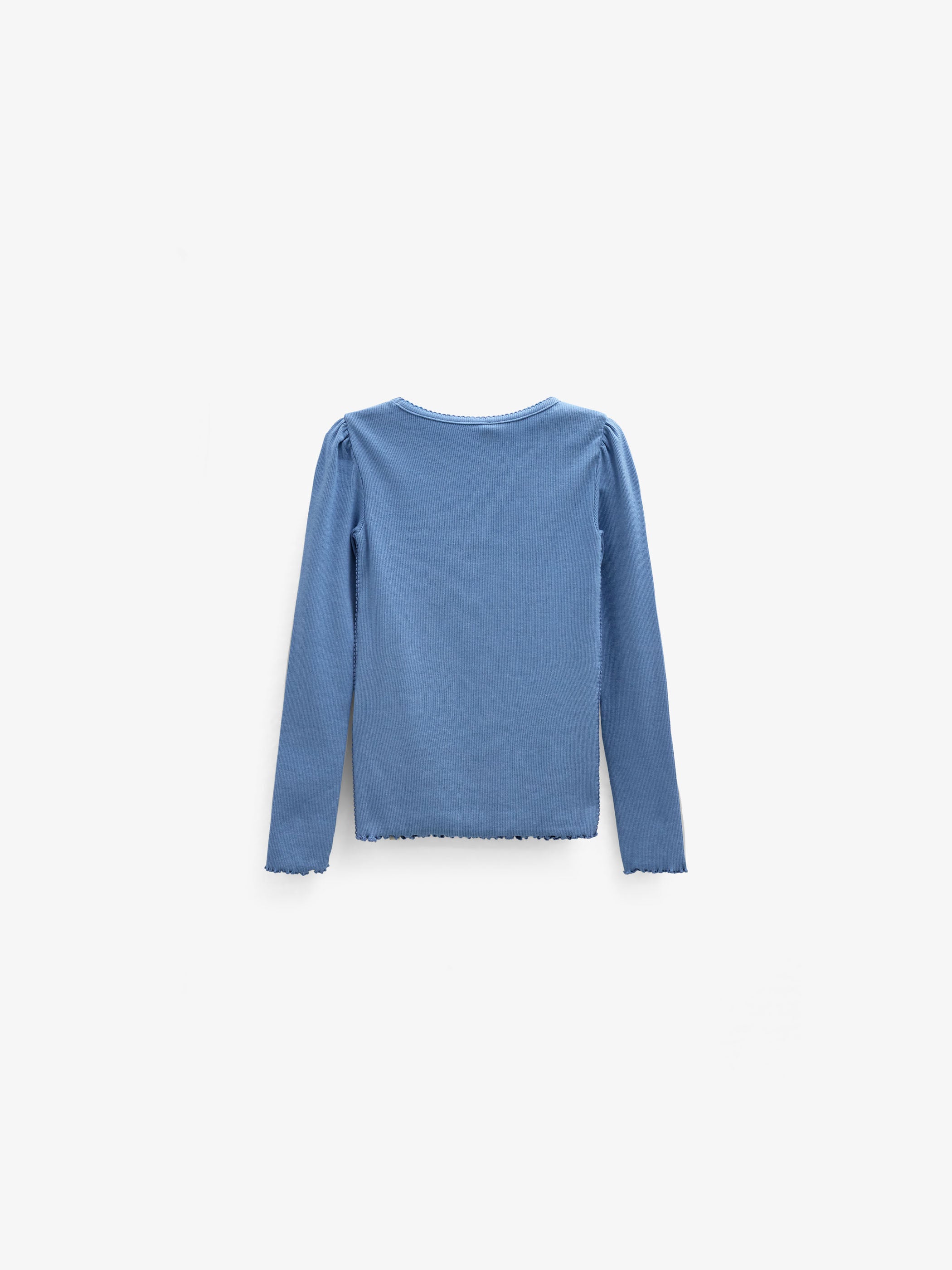Ribbed Modal-Blend Long-Sleeve T-Shirt - Tween - Dusty Blue | 101564 Lottie