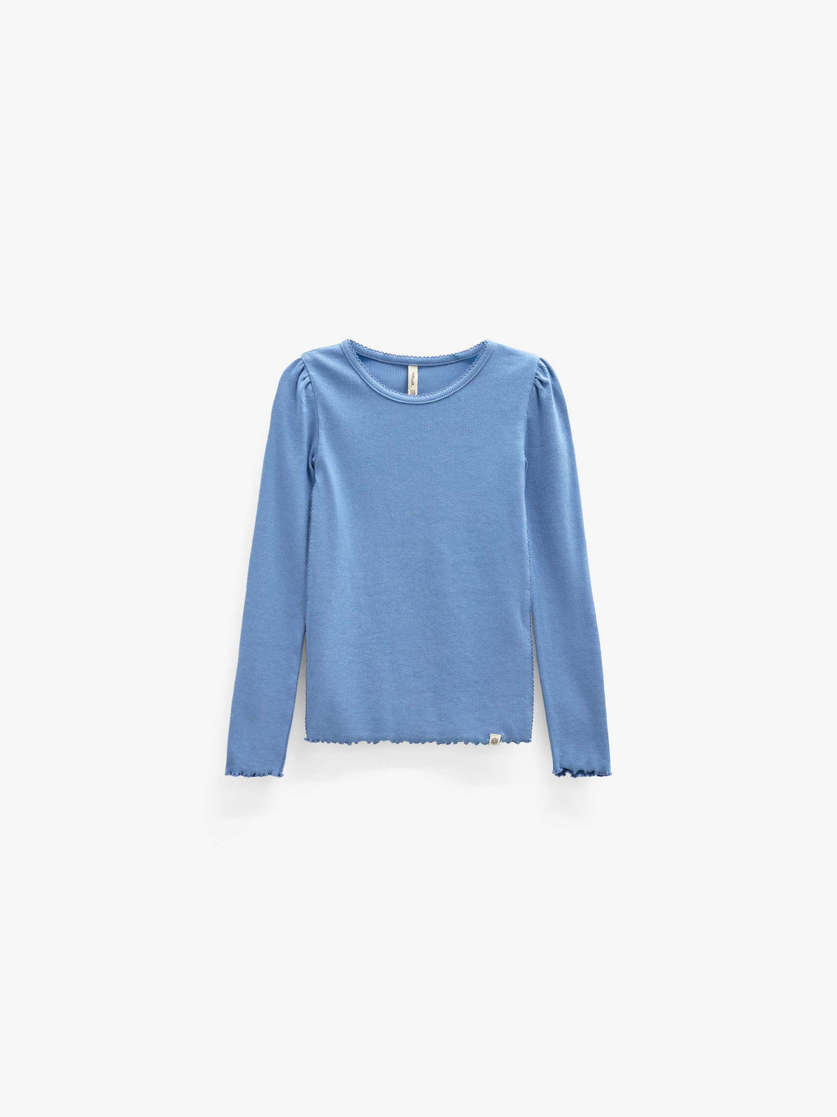 Ribbed Modal-Blend Long-Sleeve T-Shirt - Kids - Dusty Blue | 101563 Lottie