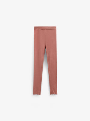 Ribbed Modal-Blend Leggings - Kids - Dusty Rose | 101567 Lottie