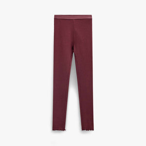 Ribbed Modal-Blend Leggings - Tween - Bordeaux | 101570 Lottie