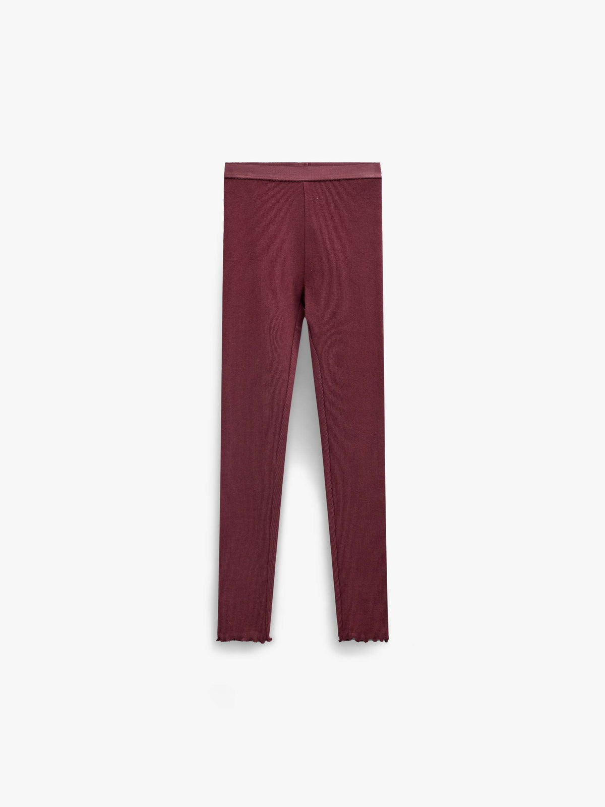 Ribbed Modal-Blend Leggings - Tween - Bordeaux | 101570 Lottie