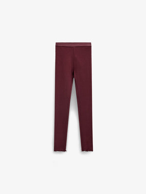 Ribbed Modal-Blend Leggings - Kids - Bordeaux | 101569 Lottie