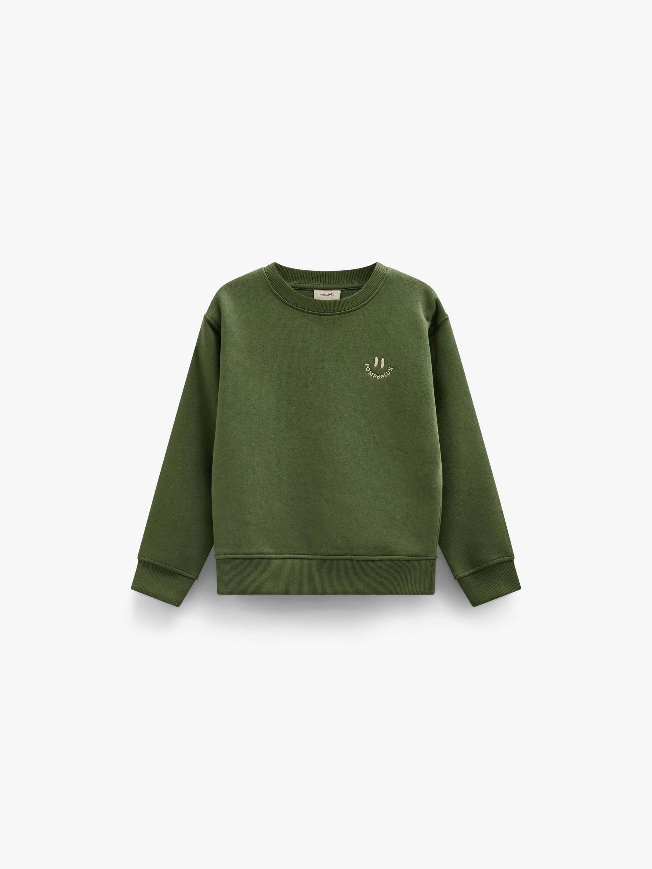 Smiley Crew Neck Sweatshirt - Kids - Moss Green | 101575 Andrew
