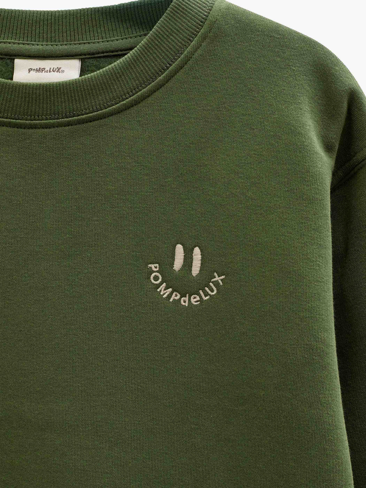 Smiley Crew Neck Sweatshirt - Kids - Moss Green | 101575 Andrew