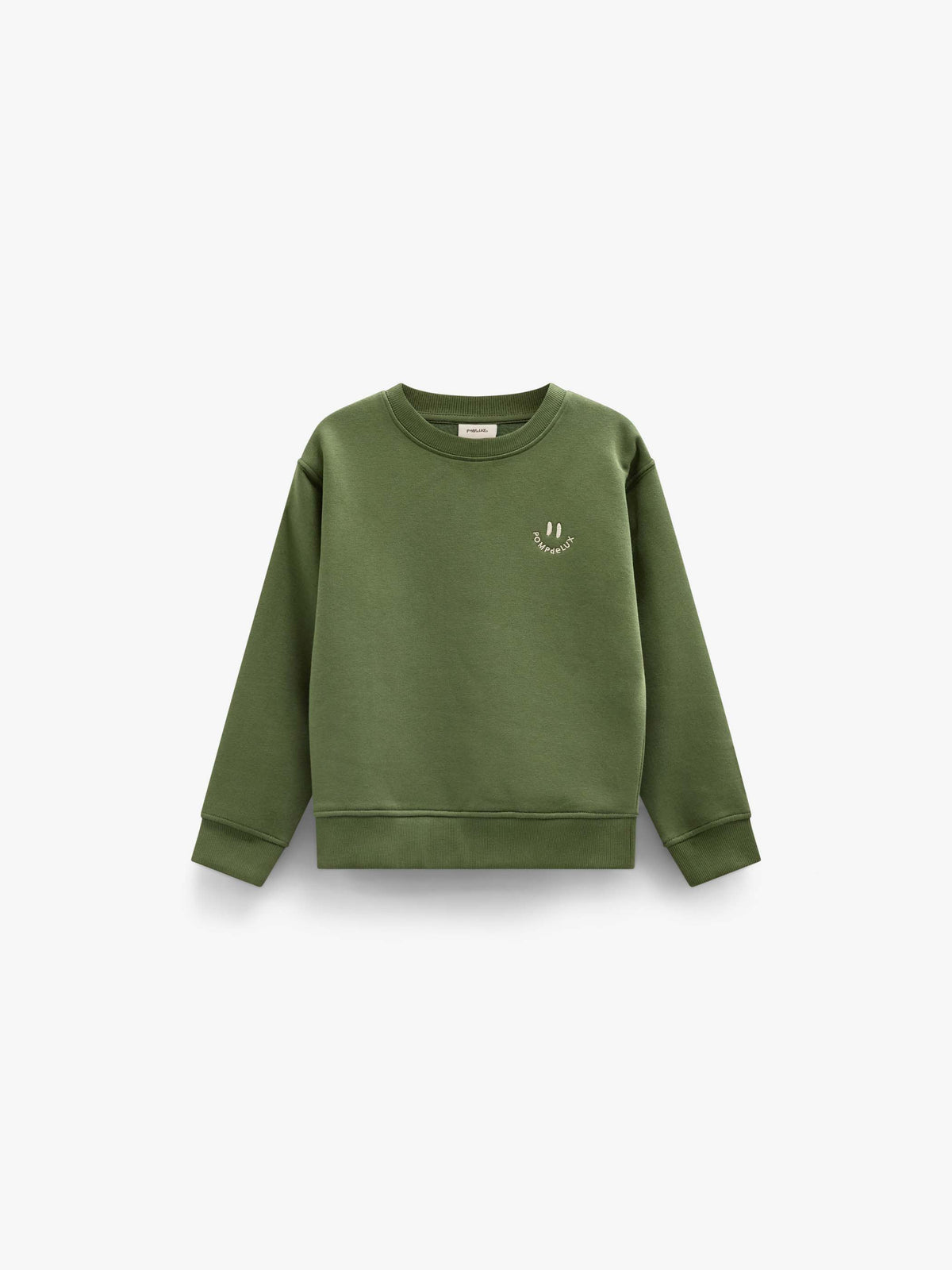 Smiley Crew Neck Sweatshirt - Kids - Moss Green | 101575 Andrew
