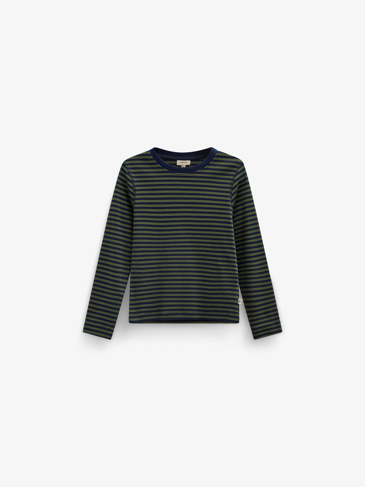 Ribbed Long-Sleeve T-Shirt - Tween - Moss Green/Navy Stripe | 101602 Conrad
