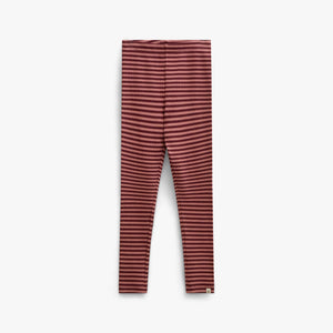Striped Rib Leggings - Kids - Dusty Rose/Bordeaux | 101612 Gloria