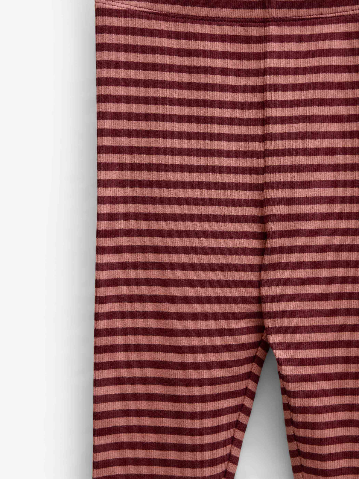 Striped Rib Leggings - Kids - Dusty Rose/Bordeaux | 101612 Gloria
