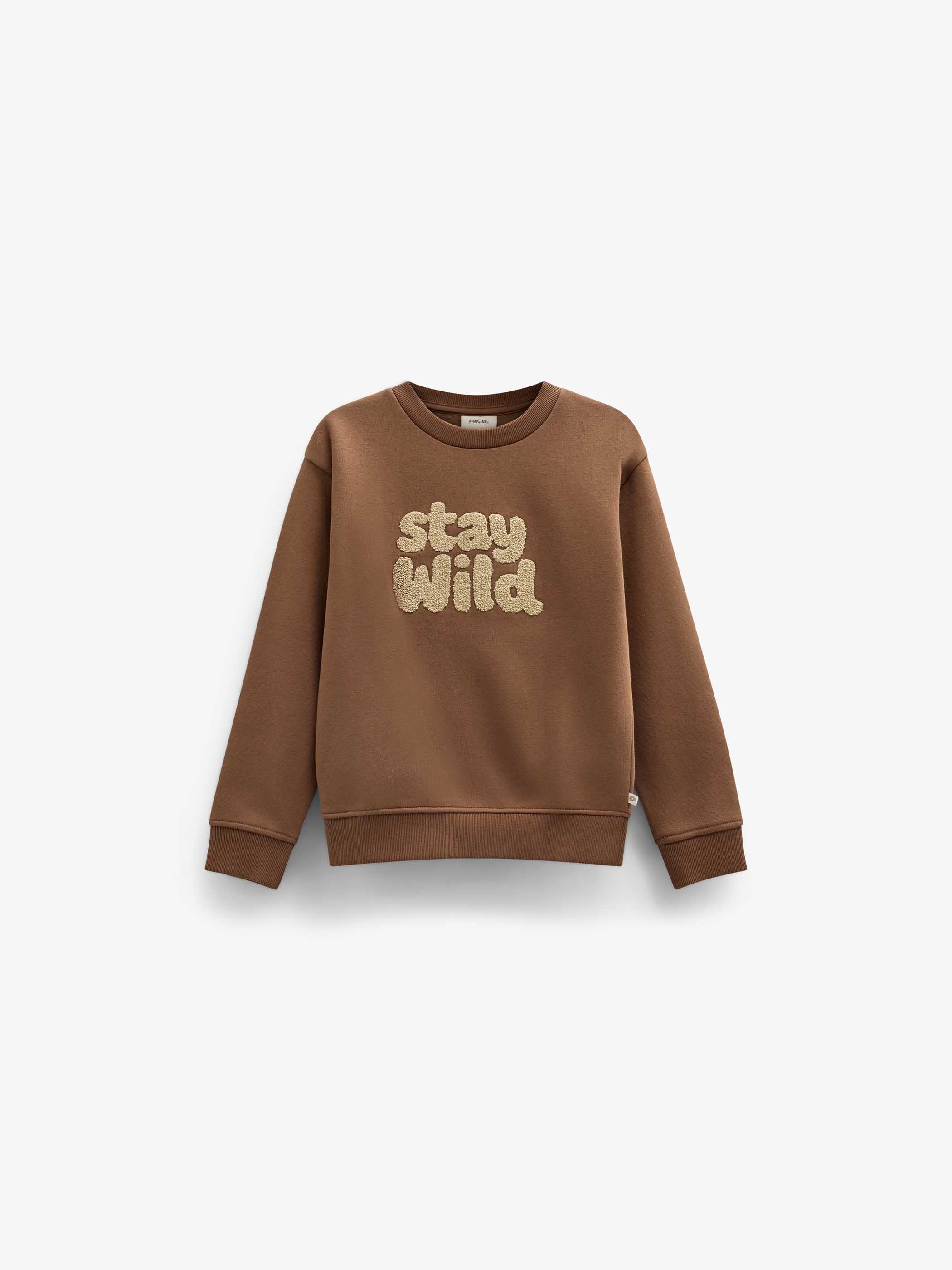 Front Print Crew Neck Sweatshirt - Kids - Toffee | 101620 Joel