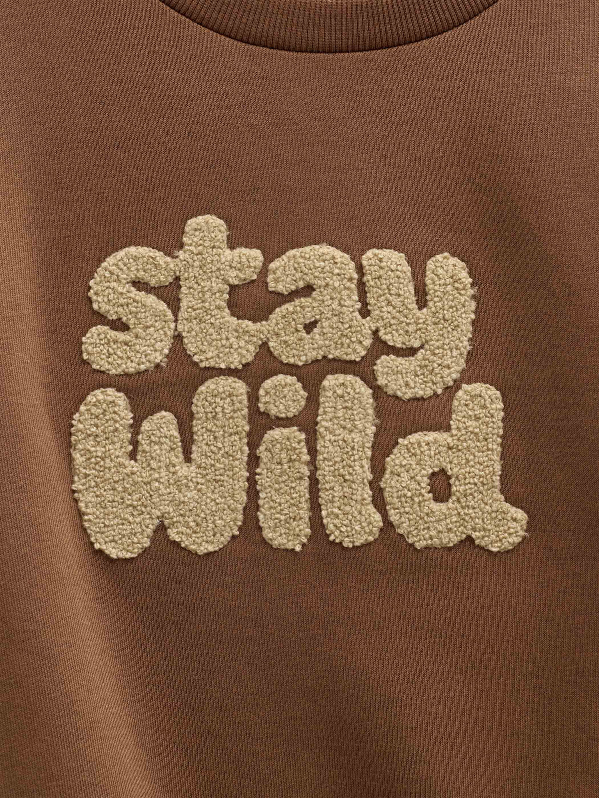 Front Print Crew Neck Sweatshirt - Kids - Toffee | 101620 Joel