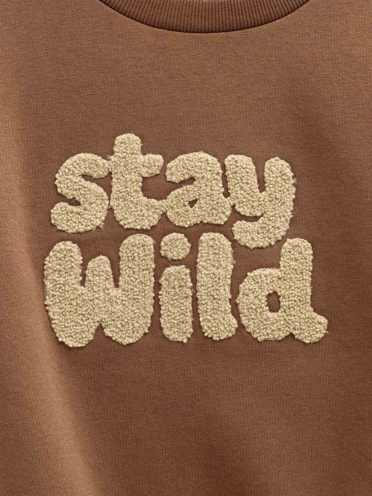 Front Print Crew Neck Sweatshirt - Tween - Toffee | 101621 Joel
