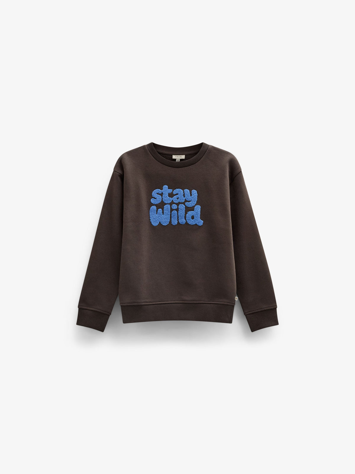 Front Print Crew Neck Sweatshirt - Kids - Dark Brown | 101622 Joel