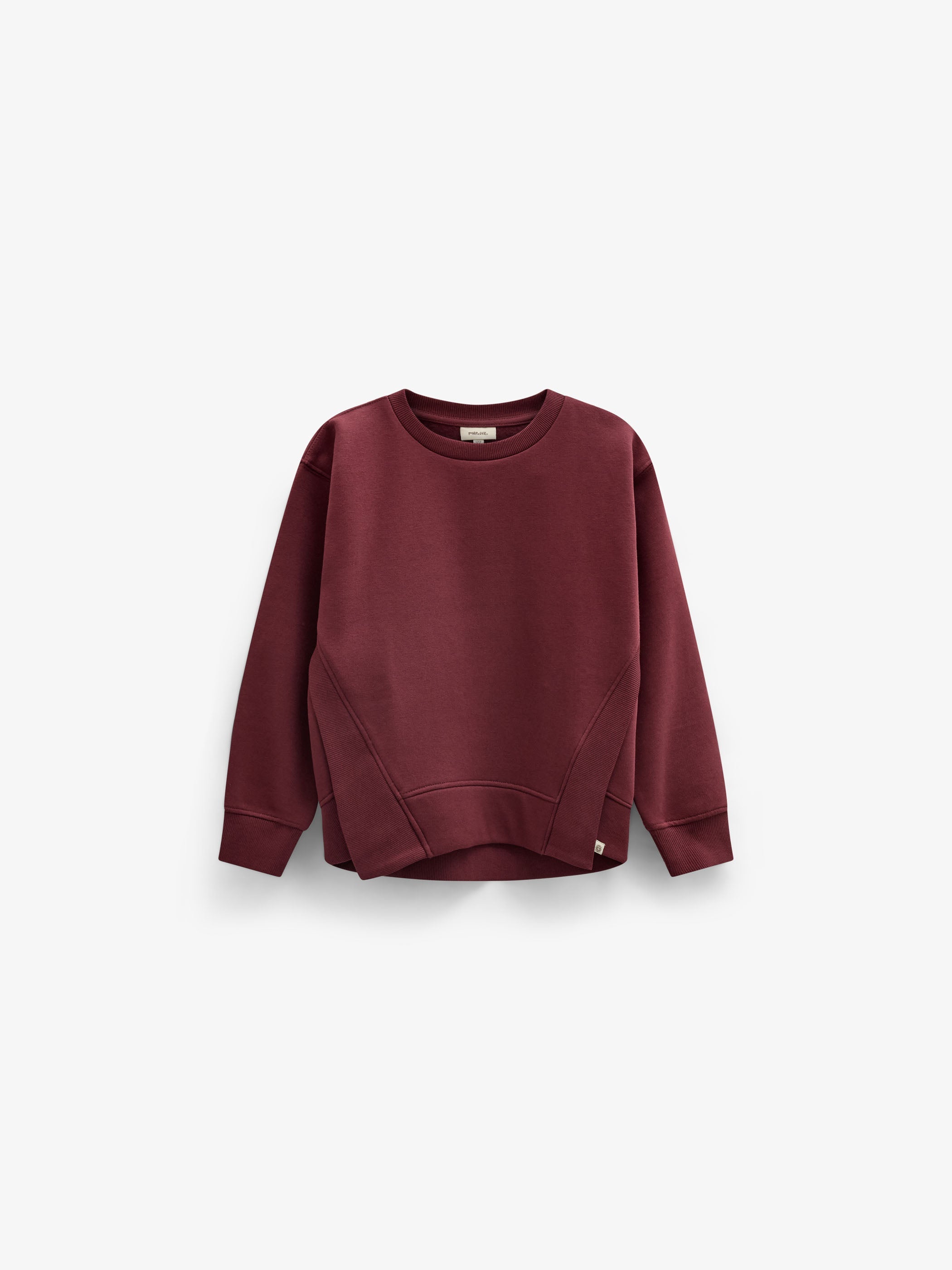 Rib Detail Sweatshirt - Kids - Bordeaux | 101624 Zoe