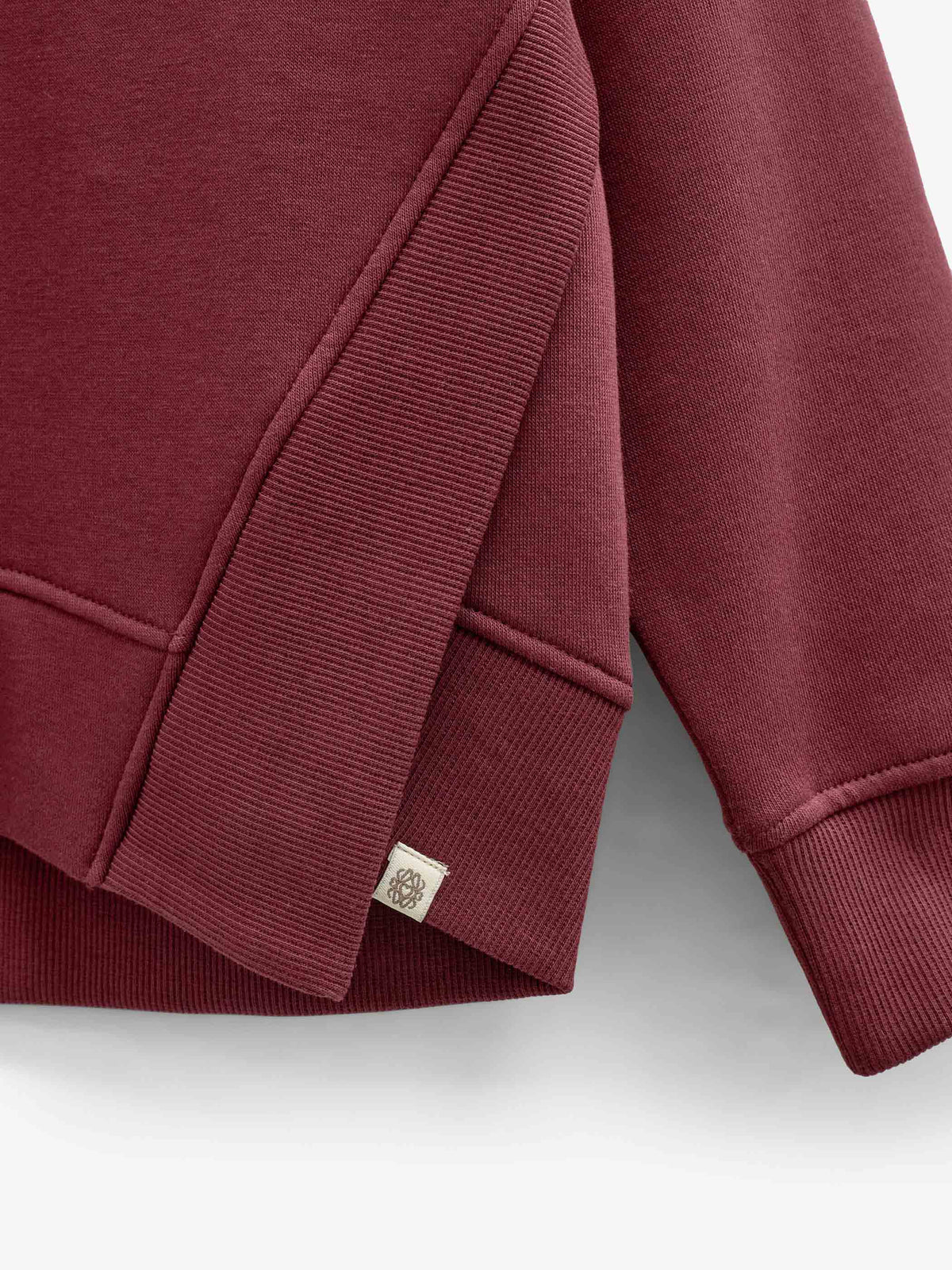 Rib Detail Sweatshirt - Kids - Bordeaux | 101624 Zoe