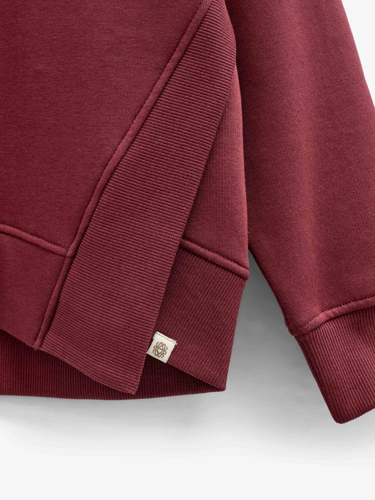 Rib Detail Sweatshirt - Tween - Bordeaux | 101625 Zoe