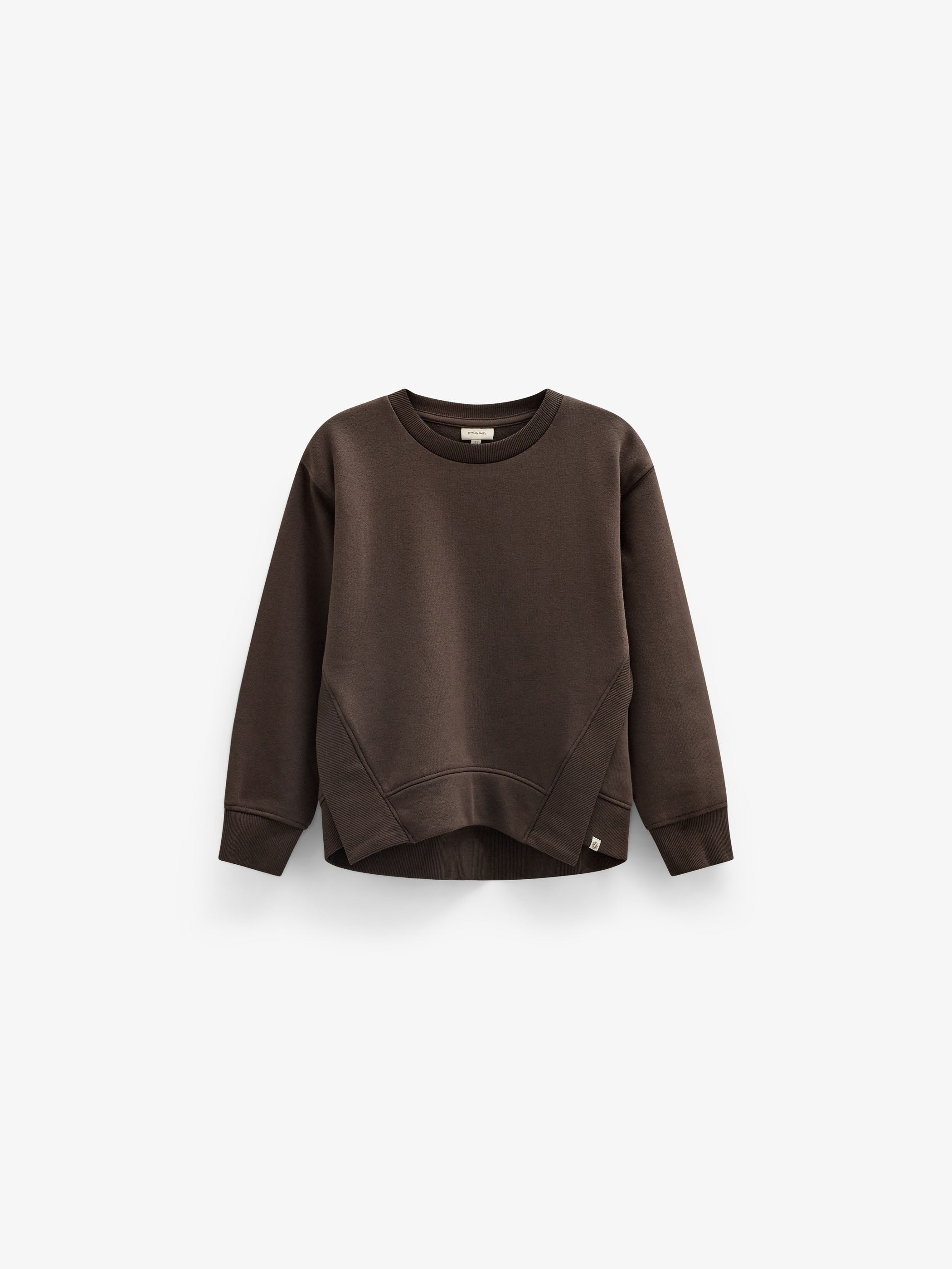 Rib Detail Sweatshirt - Tween - Dark Brown | 101627 Zoe