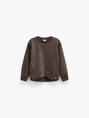 Rib Detail Sweatshirt - Tween - Dark Brown | 101627 Zoe