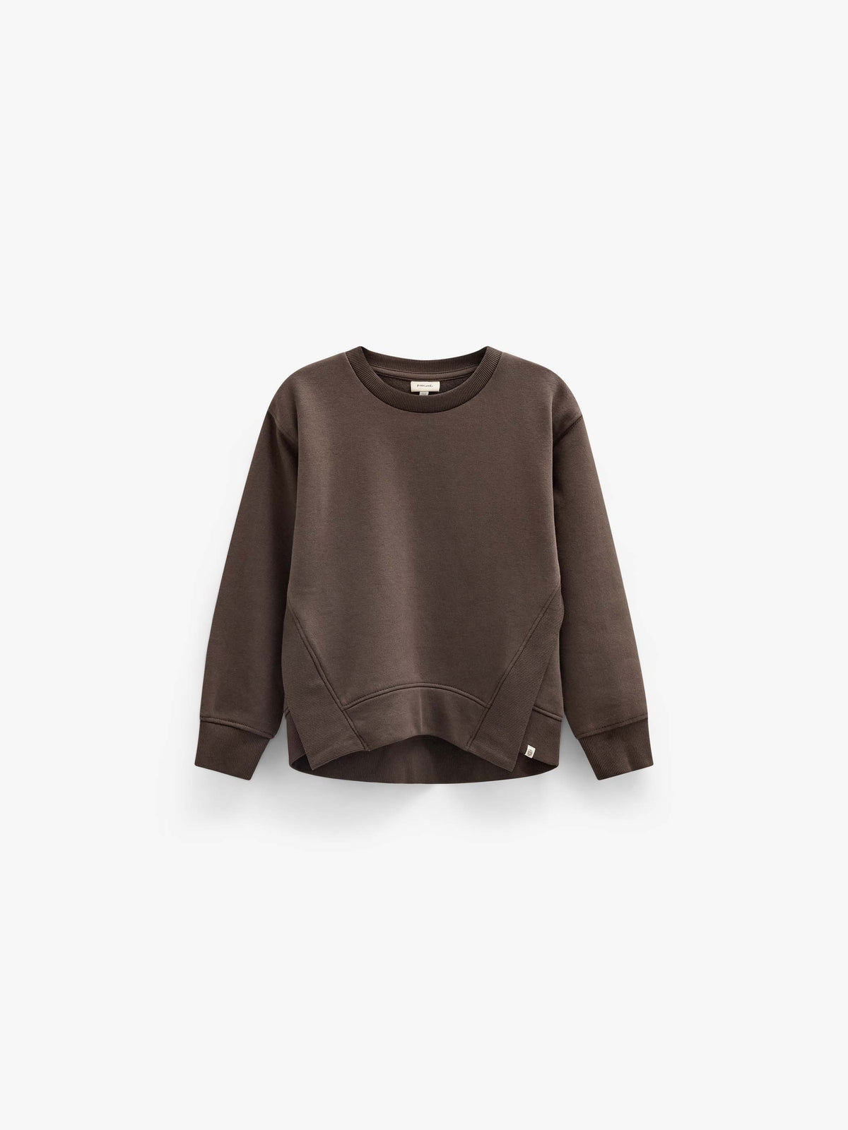 Rib Detail Sweatshirt - Tween - Dark Brown | 101627 Zoe