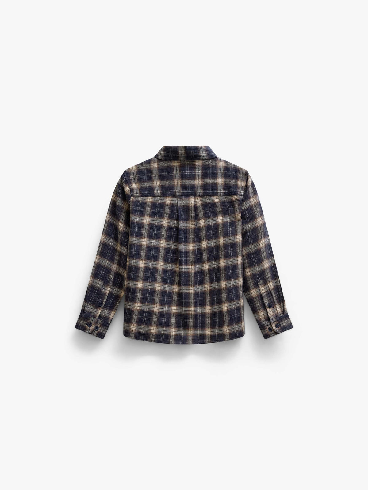 Checked Flannel Shirt - Kids - Navy/Beige | 101649 Edwin
