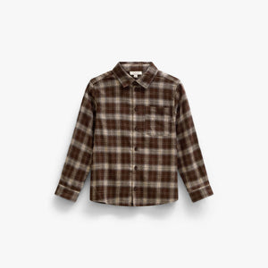 Checked Flannel Shirt - Tween - Brown/Navy | 101652 Edwin