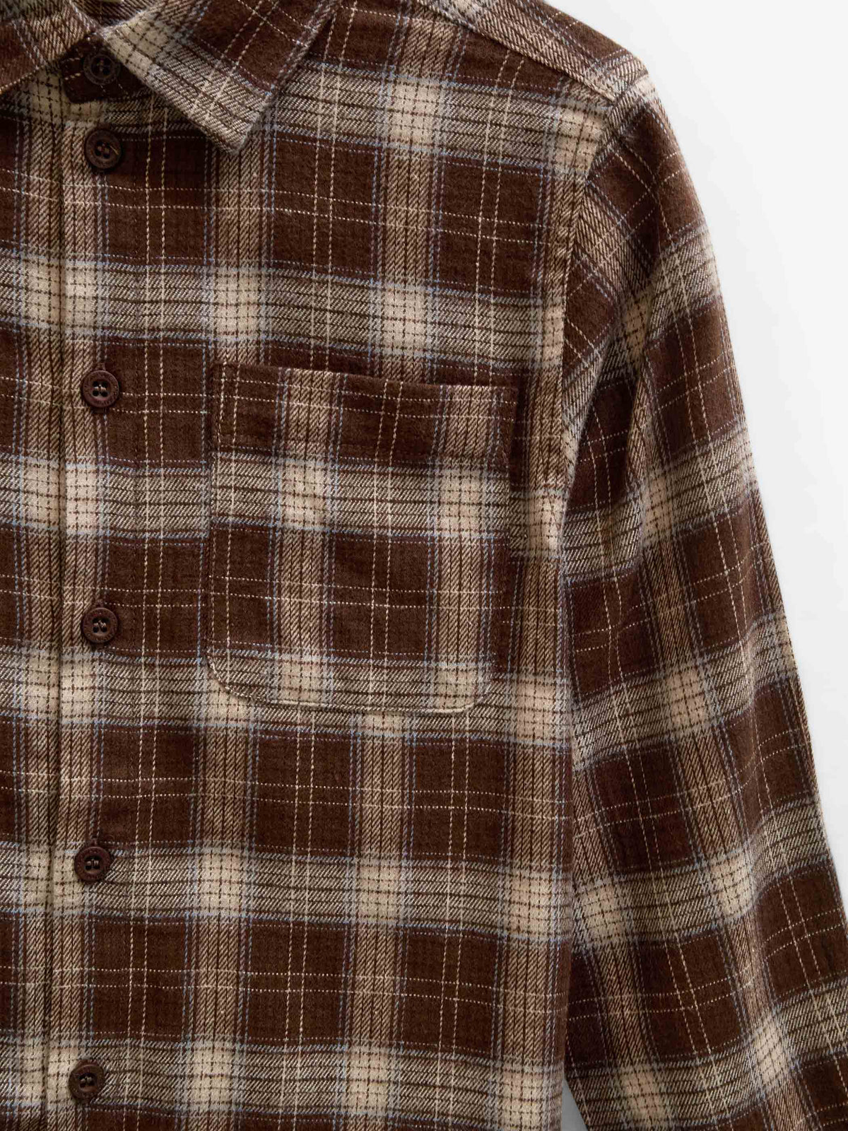 Checked Flannel Shirt - Tween - Brown/Navy | 101652 Edwin