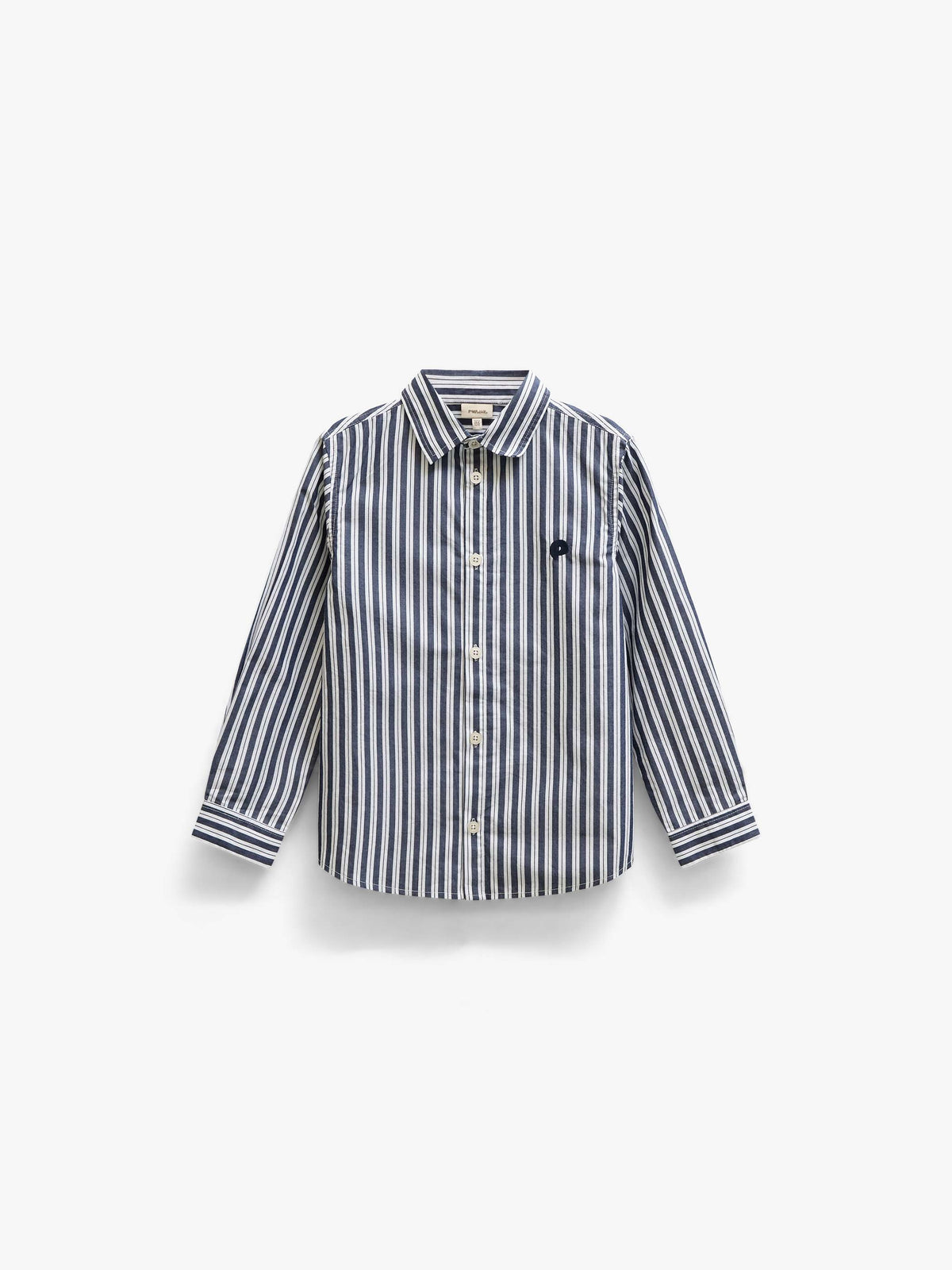 Striped Cotton Shirt - Tween - Navy Stripe | 101654 Milo