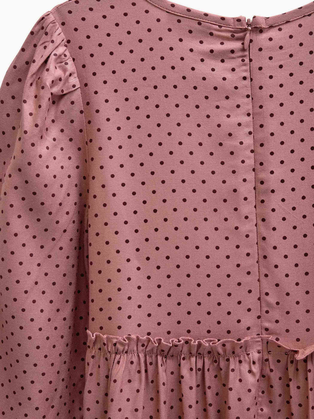Dotted Viscose Midi Dress - Tween - Dusty Rose/Bordeaux | 101657 Feline