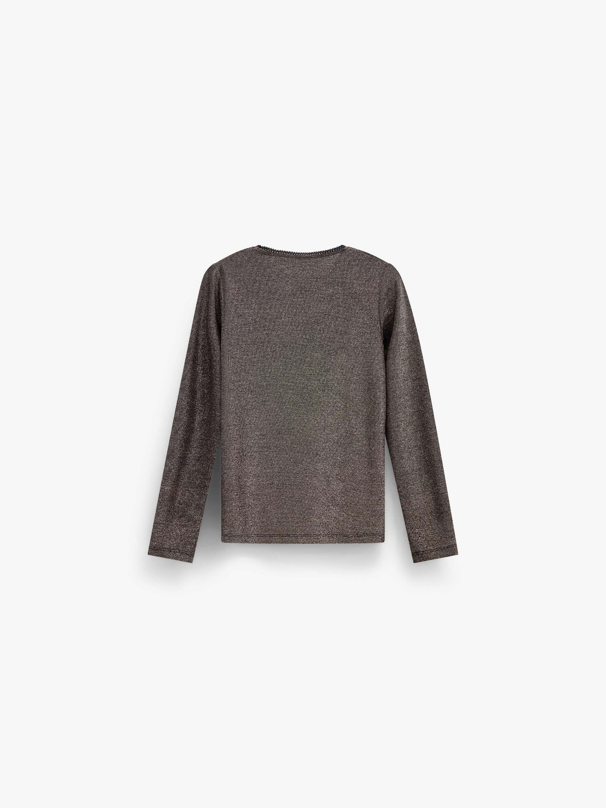 Long-Sleeve Lurex T-Shirt - Kids - Dark Brown | 101663 Helen