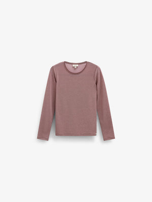 Long-Sleeve Lurex T-Shirt - Tween - Dusty Rose | 101666 Helen