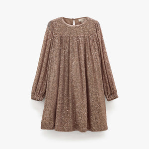 Sequin Dress - Tween - Light Brown | 101676 Amber