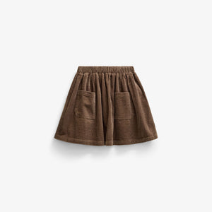 Corduroy Patch Pocket Skirt - Tween - Brown | 101680 Greta