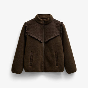 Quilted Yoke Teddy Jacket - Kids - Dark Brown | 101683 Hailey