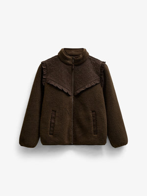 Quilted Yoke Teddy Jacket - Tween - Dark Brown | 101684 Hailey